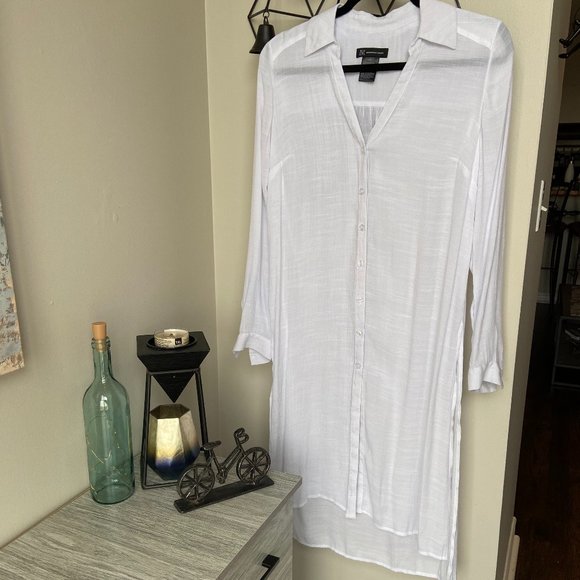 INC International Concepts White Tunic Top - Picture 1 of 3
